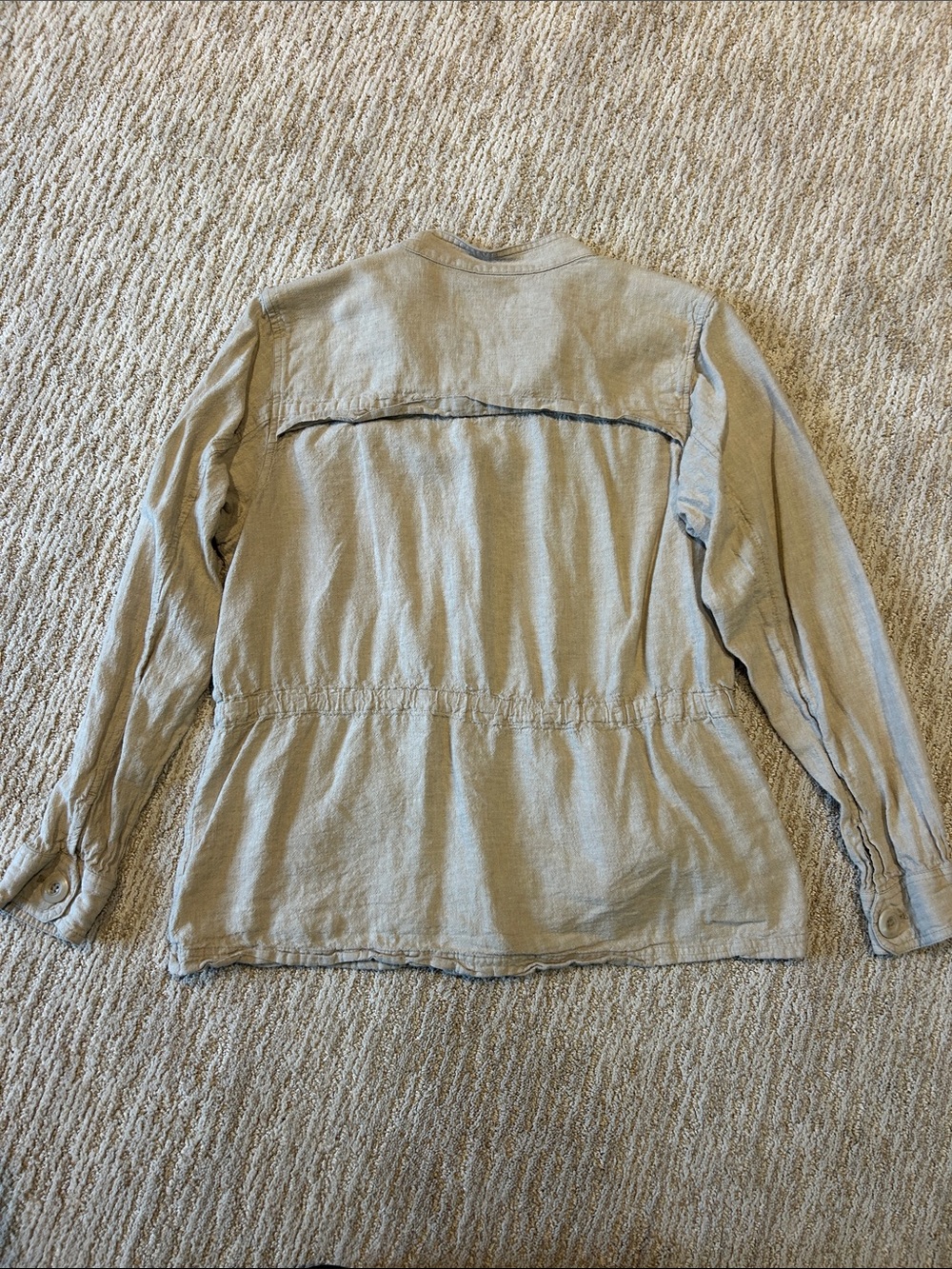 Light Taupe Button-Front Casual Jacket - Picture 5 of 8